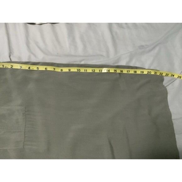 Chico’s Women’s 3 US XL Silky Long Sleeve Olive Green Workwear Button Up Blouse - Picture 11 of 12